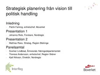 strategisk planering fr n vision till politisk handling