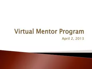 Virtual Mentor Program