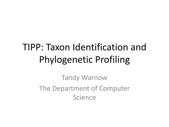 tipp taxon identification and phylogenetic profiling