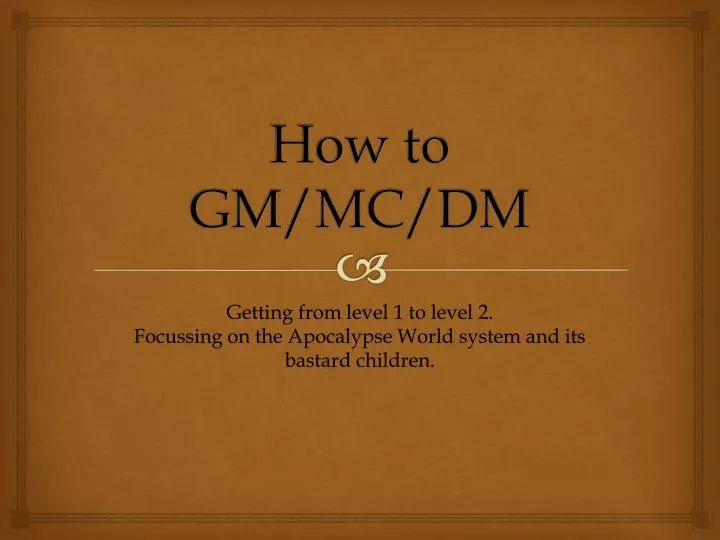 how to gm mc dm