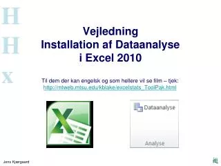 vejledning installation af dataanalyse i excel 2010