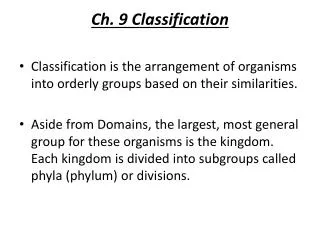 ch 9 classification
