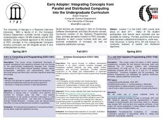 Early Adopter: Integrating Concepts from Parallel and Distributed Computing