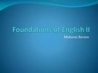 Foundations of English II