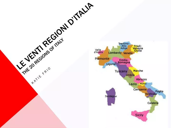 le venti regioni d italia the 20 regions of italy