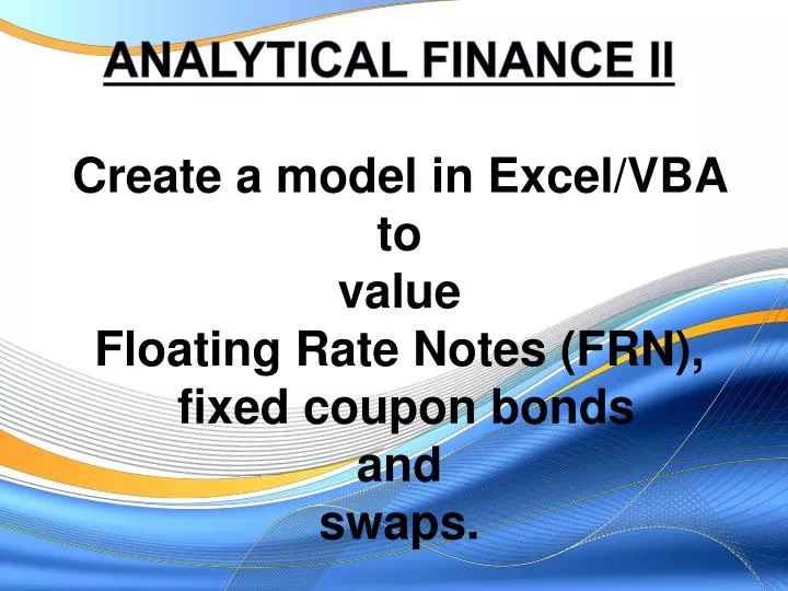 analytical finance ii