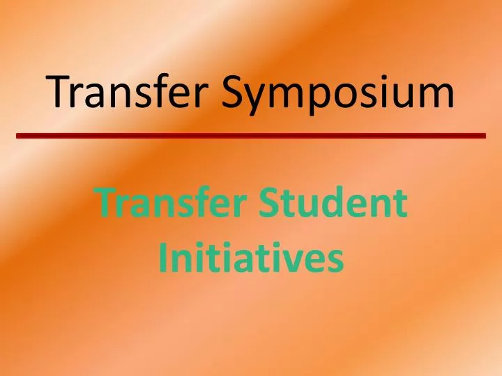 transfer symposium
