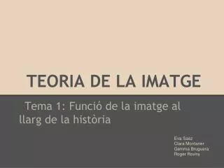 teoria de la imatge