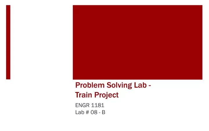 problem solving lab train project