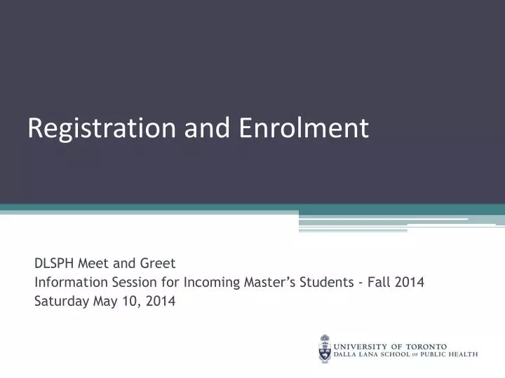 registration and enrolment