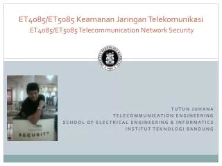 Tutun Juhana Telecommunication engineering School of electrical engineering &amp; informatics