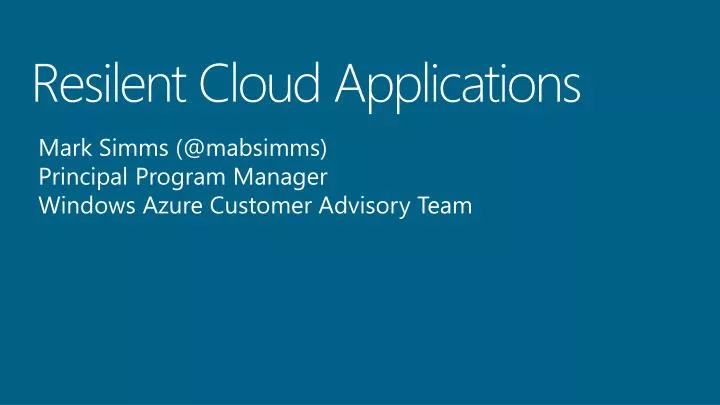 resilent cloud applications