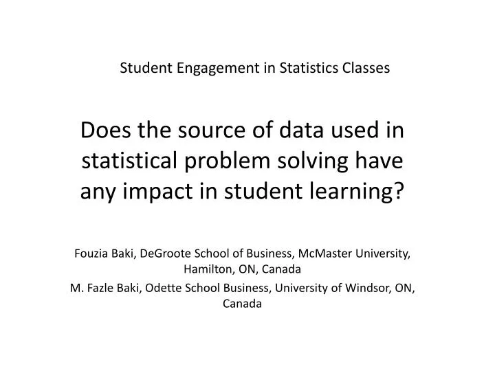 student engagement in statistics classes
