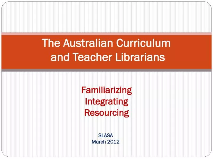 the australian curriculum and teacher librarians