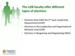 The LOB faculty offer different types of electives