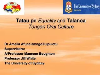 Tatau p ? Equality and Talanoa Tongan Oral Culture