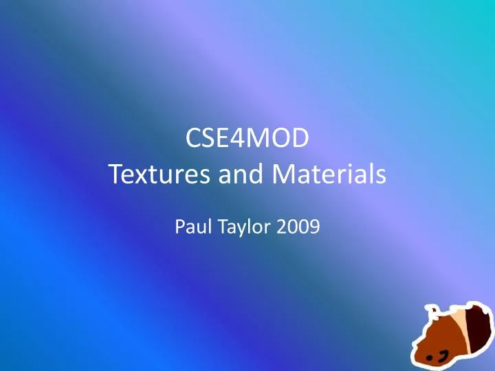 cse4mod textures and materials