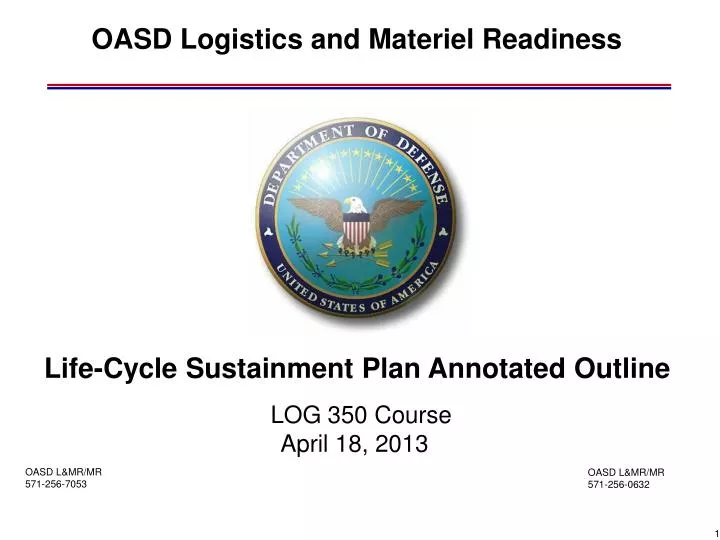 oasd logistics and materiel readiness