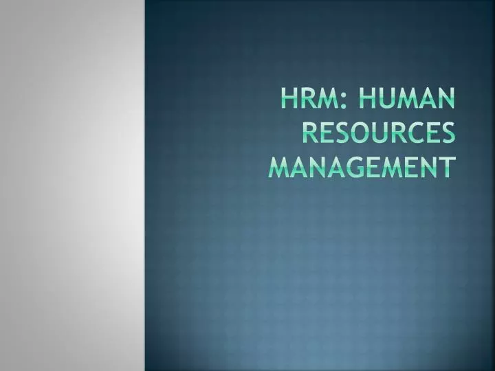 hrm human resources management