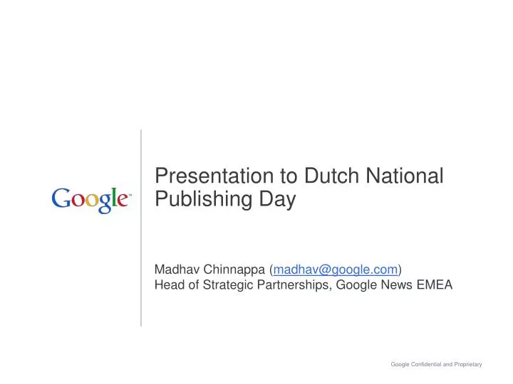 presentation to dutch national publishing day