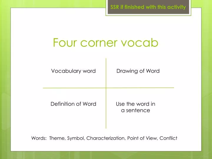 four corner vocab