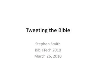 Tweeting the Bible