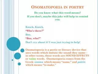 Onomatopoeia in poetry