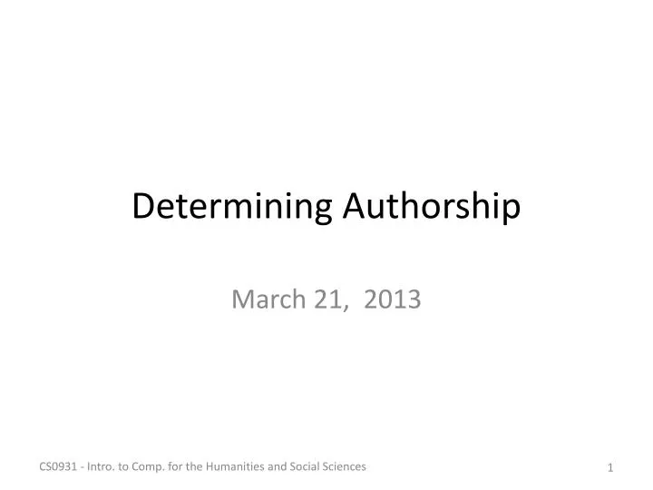 determining authorship
