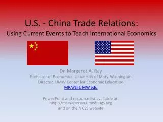 U.S. - China Trade Relations: Using Current Events to Teach International Economics