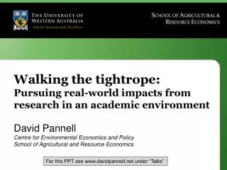 Walking the tightrope: Pursuing real-world impacts from research in an academic environment