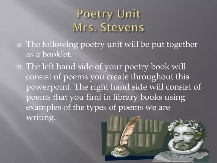 poetry unit mrs stevens