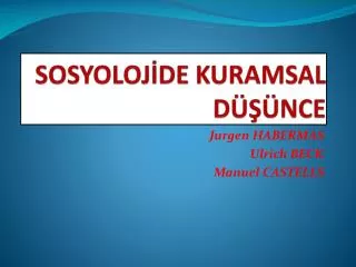 sosyoloj de kuramsal d nce