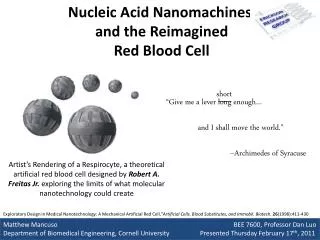 Nucleic Acid Nanomachines and the Reimagined Red Blood Cell