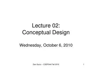 Lecture 02: Conceptual Design