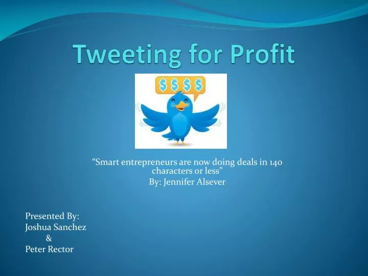 tweeting for profit