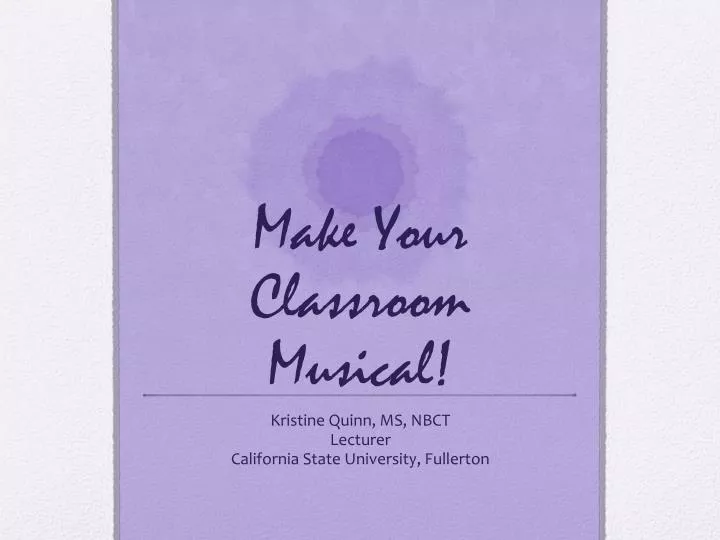make your classroom musical