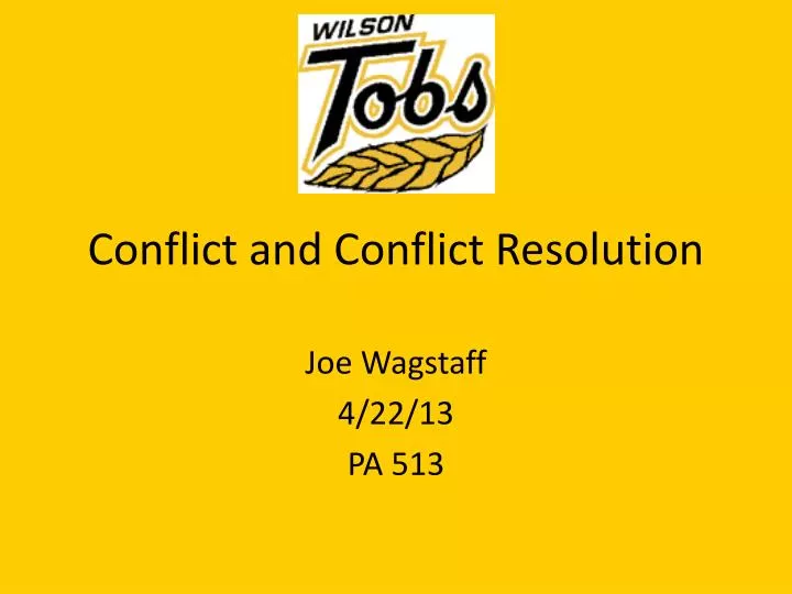 conflict and conflict resolution