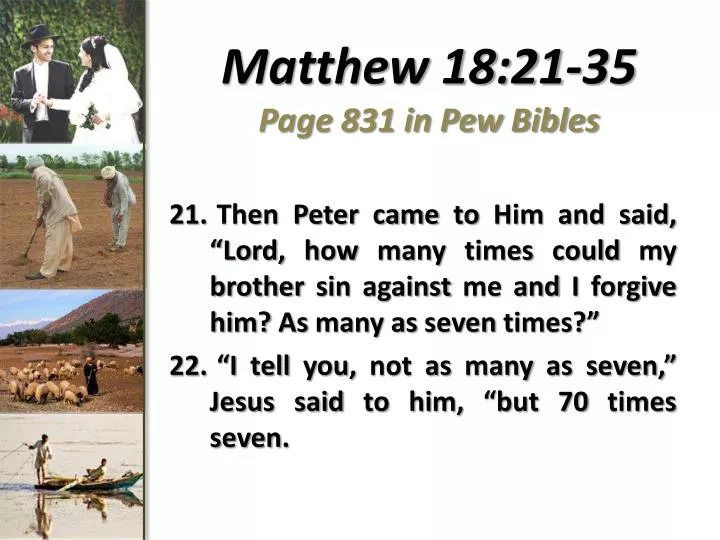 matthew 18 21 35 page 831 in pew bibles