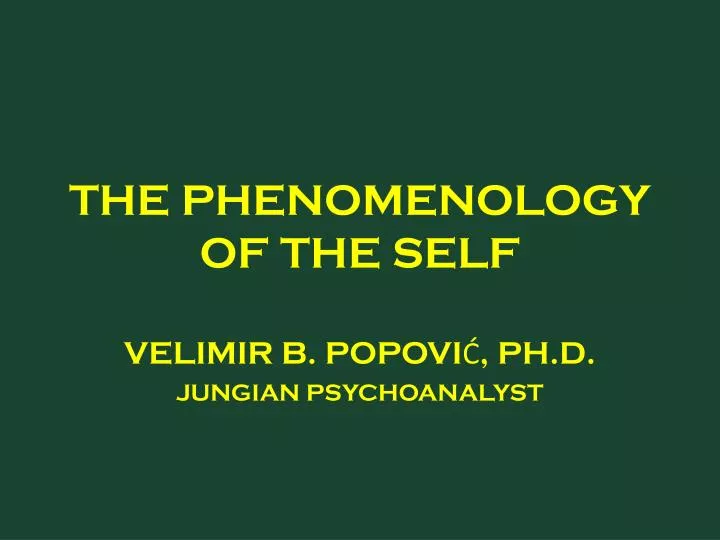 the phenomenology of the self