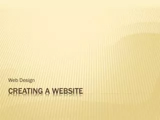 Creating a website
