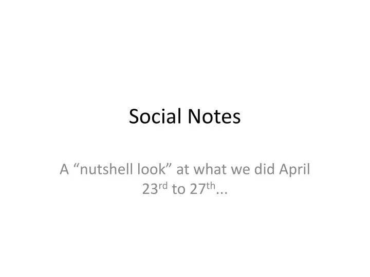 social notes