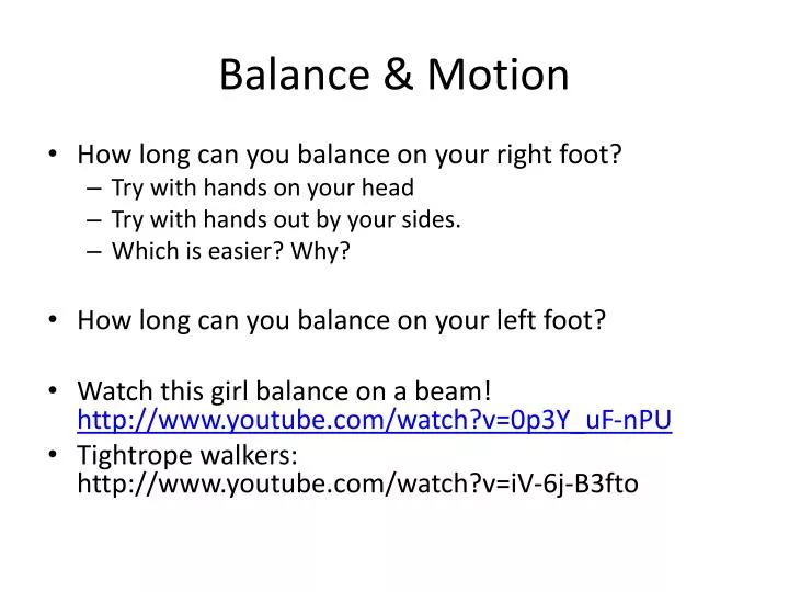 balance motion