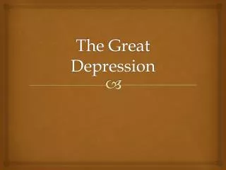 The Great Depression