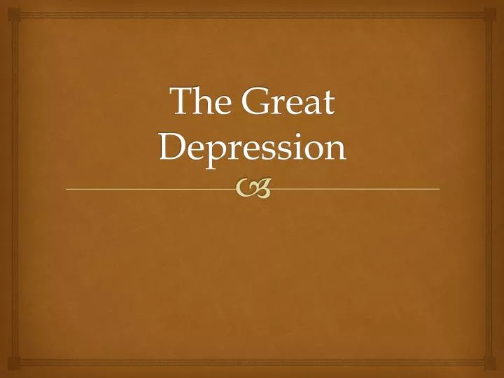 the great depression