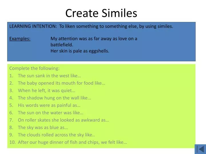 create similes