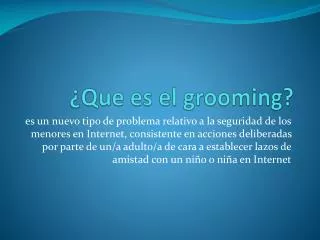 que es el grooming