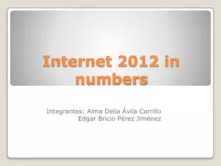 internet 2012 in numbers