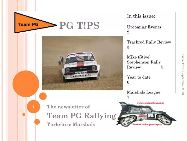the newsletter of team pg rallying yorkshire marshals