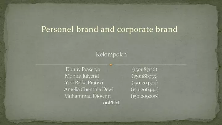personel brand and corporate brand
