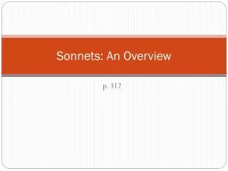 Sonnets: An Overview